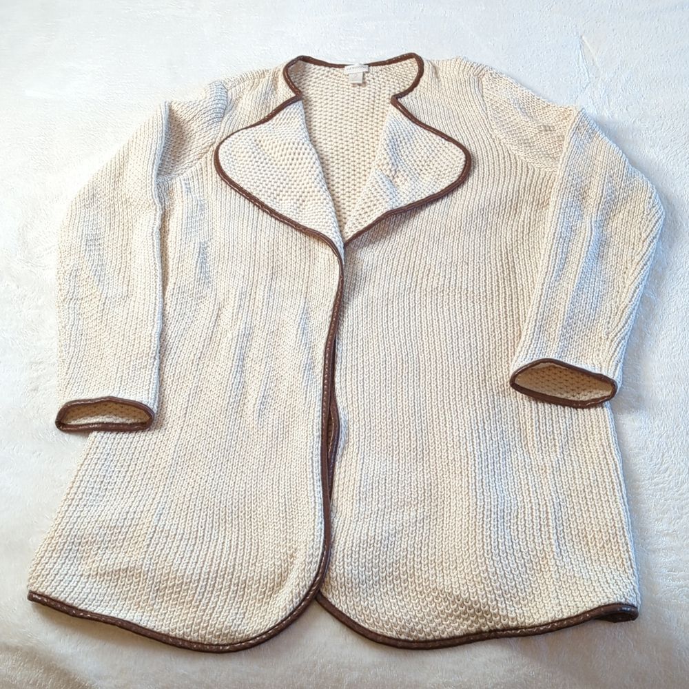 Chico's Long open front cardigan sweater size 2 Medium